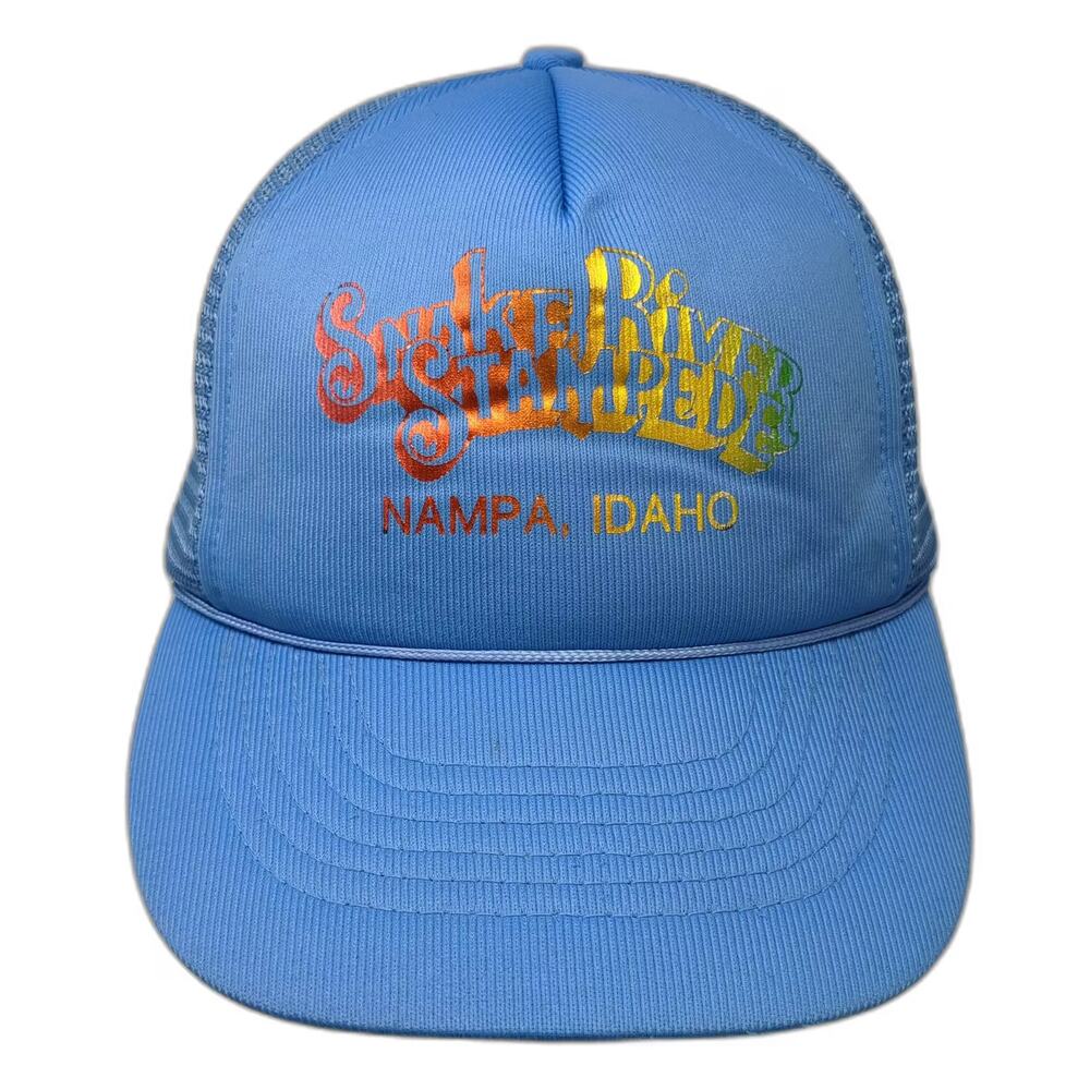 Capital Trucker Hat Blue OS Snake River Stampede Nampa Idaho Mesh Snapback